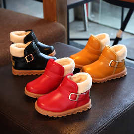 2024冬季新款儿童棉靴中小童男童短靴女童宝宝加厚保暖雪地棉鞋