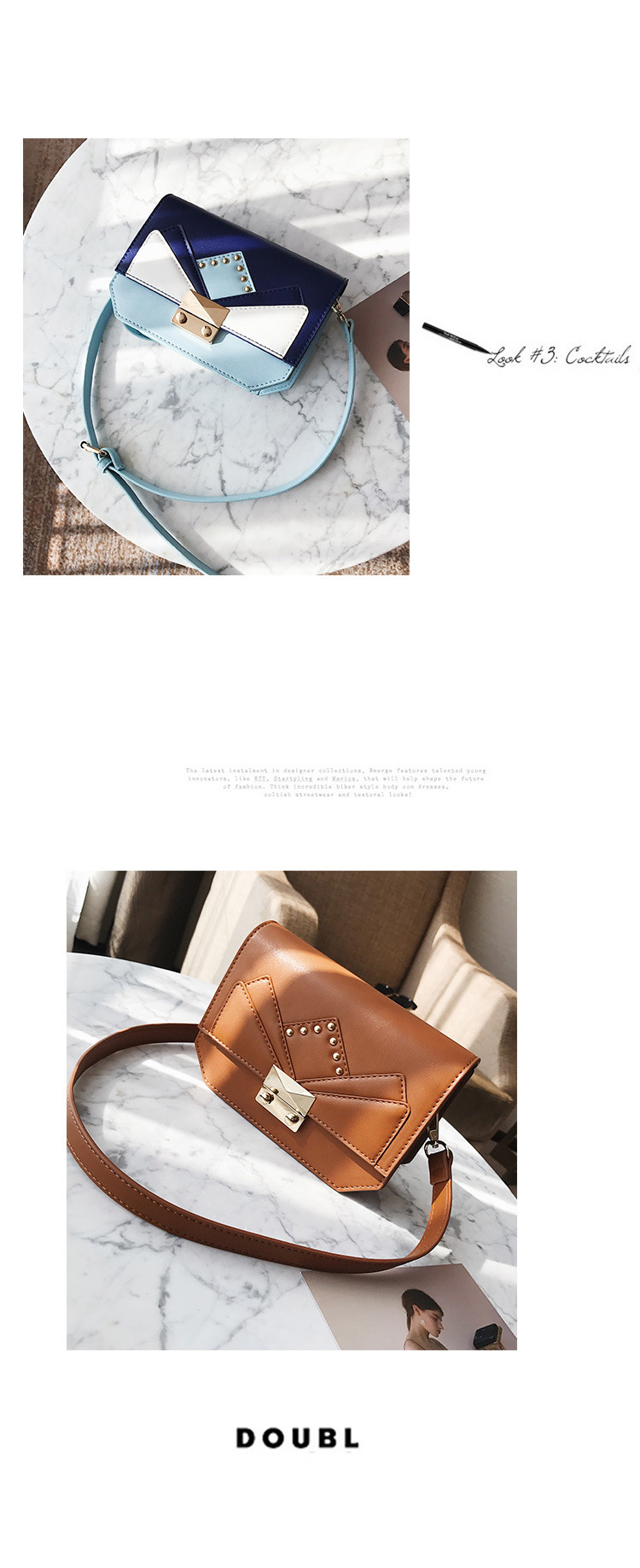 Korean version PUfashion bag (brown)NHPB0256-brown