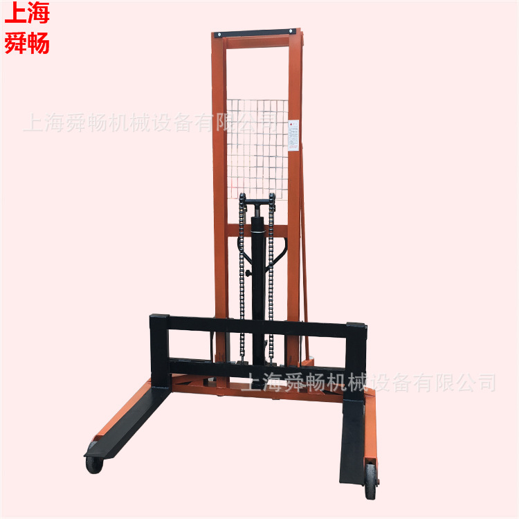 叉腿1.2米宽手动堆高机液压装卸车 2T宽腿式升高车手动托盘铲车