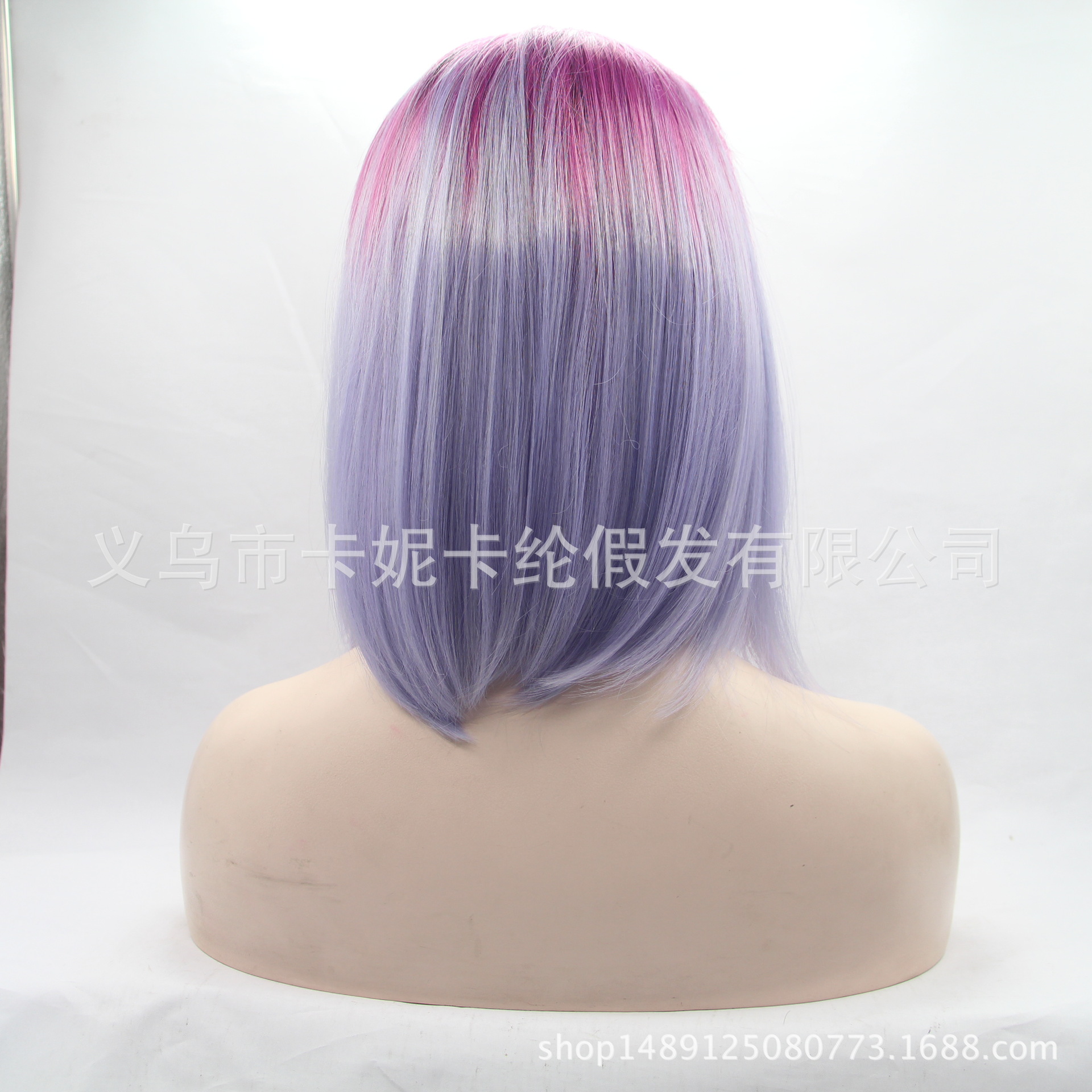 NEWLOOK venta caliente púrpura claro, peluca de pelo liso roja, peluca de encaje, peluca de entrenamiento