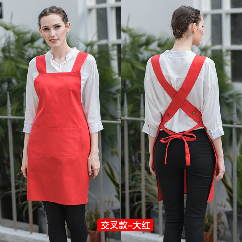 GE corrió Jie estilo coreano moda delantal cocina anti-fouling y aceite-prueba adultos hombres y mujeres ropa de trabajo de logotipo personalizado delantal