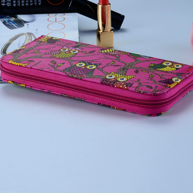 Cartoon long small bag, fashionable wallet, red chain with zipper