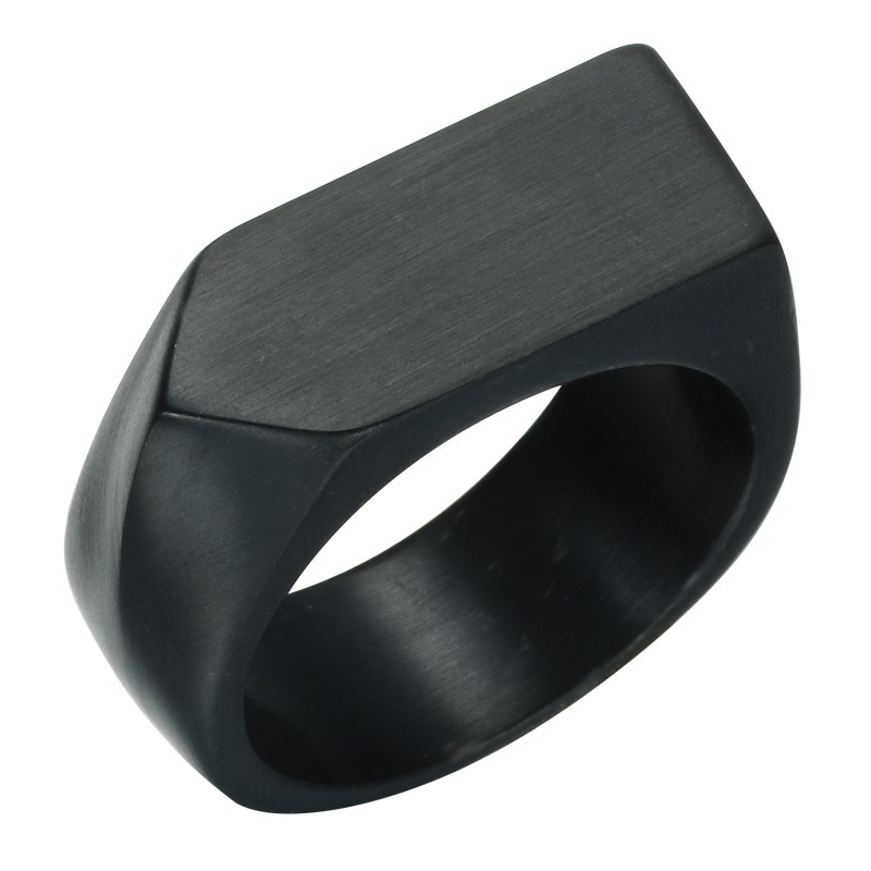 Simple Fashion Solid Color Stainless Steel Geometric Ring Wholesale Nihaojewelry display picture 2