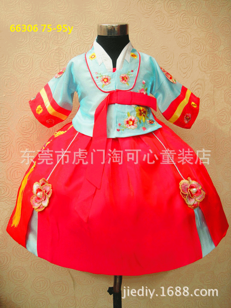 供应杂款女童韩服摄影服幼儿园演出服花童礼服儿童恰恰兔韩服