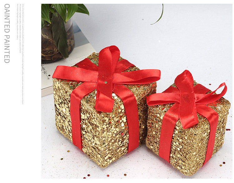 „8 cm Weihnachtsgeschenkset aus Jutefasern – Dekorativer Schmuck für Baum, Party und Heimdekoration (Gold/Rot/Weiß)“_voghion.com