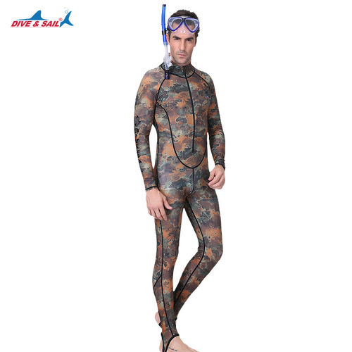 Manufacturer wholesale camouflage wetsuit men's multifunctional one-piece sun protection wetsuit front zipper swimsuit swimsuit