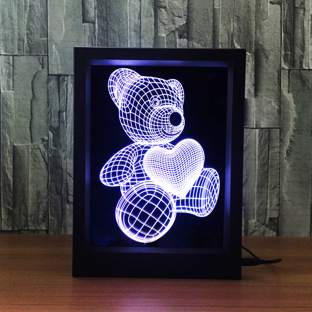 led相框灯 3D灯 小夜灯 创意产品 三环灯