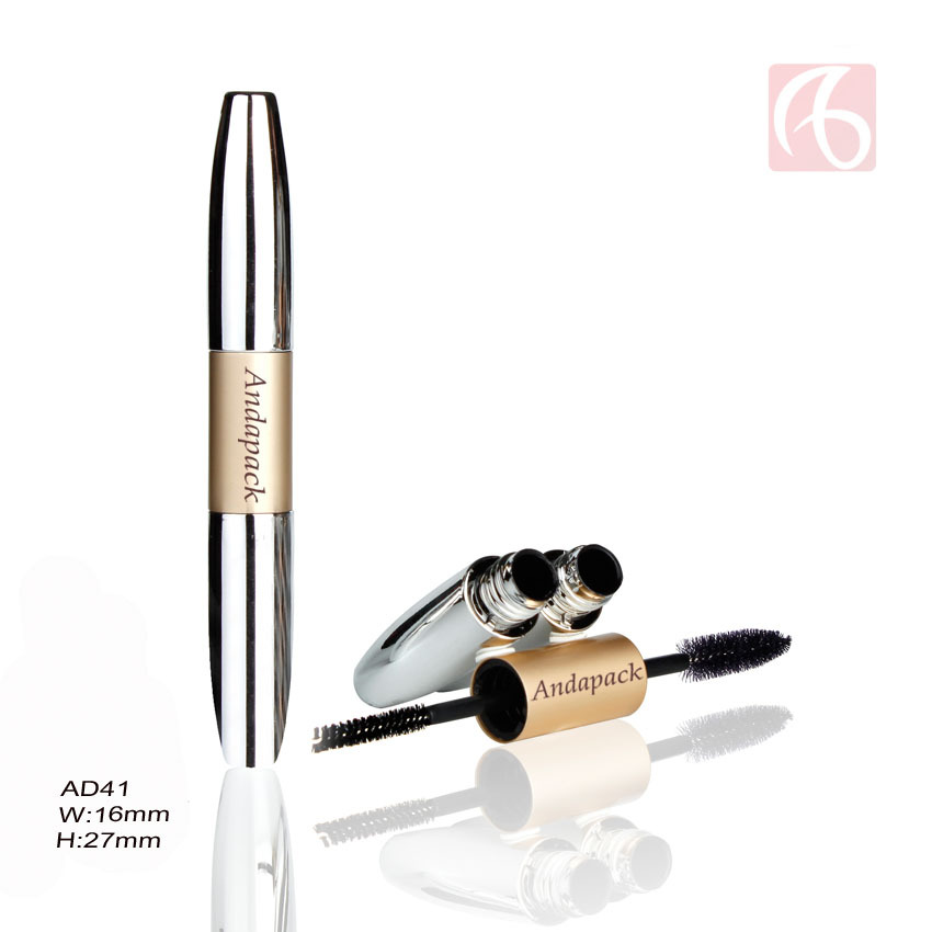 厂家塑胶睫毛管铝塑双头睫毛膏管彩妆包材 高档喷镀喷漆效果