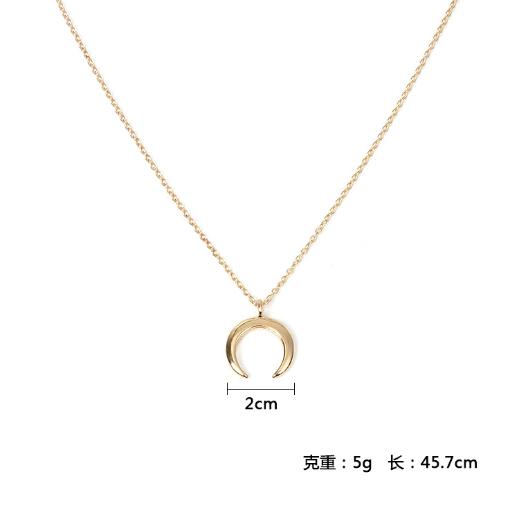 6g Weight Necklace Classification Wedding, Travel Occasion Women'S Gender Korean Style Style Gold, Silver Color Personalized For Girls Necklace Metal Horn Arc Clavicle Chain Hot-selling New Arrival Refreshing Jewelry 6