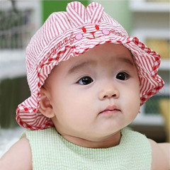Korean style baby spring and summer bunny hat, princess basin hat, infant and children's hat, pure cotton, breathable sun visor, fetal hat