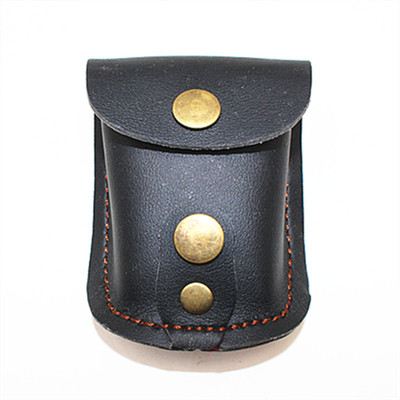 贤尔部落现货供应简约全头层纤维牛皮户外运动用品钢珠腰包