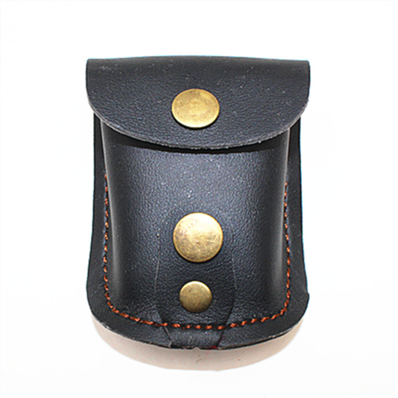 贤尔部落现货供应简约全头层纤维牛皮户外运动用品钢珠腰包