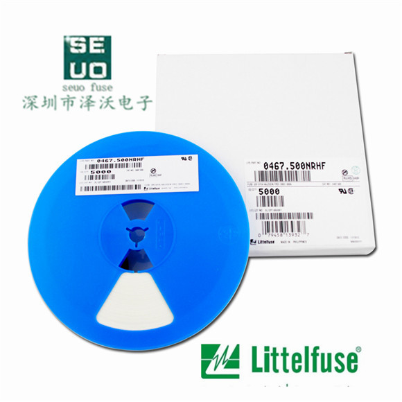 力特品牌一次性熔断32V0603-0.5A快断保险丝0467.500NRHF丝印F