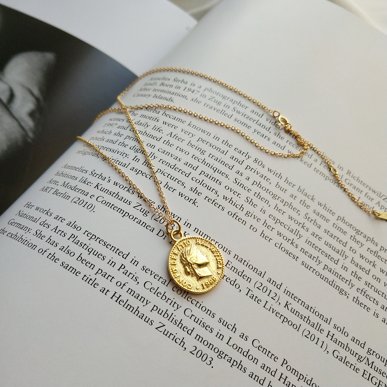 Gold Dollar Coin Pendant Necklace