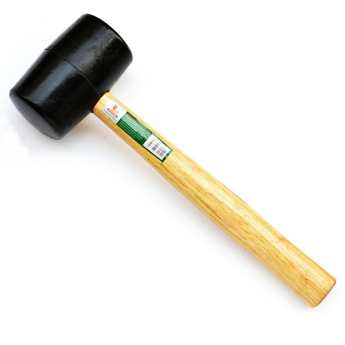 Power Lion Wood Handle Rubber Hammer Black 300g White Hard Rubber Round Head Hammer 750 Bottle Rubber Hammer Installation Hammer