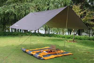 Çadırlar large rain-proof sun-proof parking shed - brown-gray-3-m-3-m-including-rod-and-ground-nail-wind-rope-multi-person