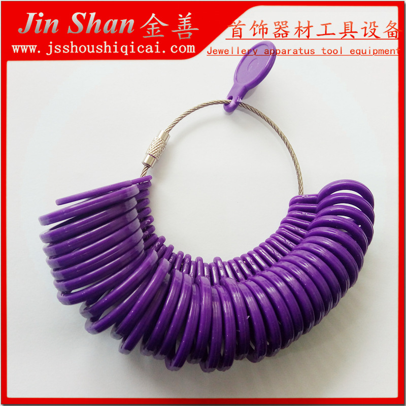 塑料港度戒指圈手指尺寸测量工具可拆戒指号码做二维码logo