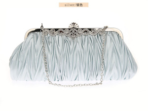 热销简洁晚宴包手拿包褶皱优雅手提包名媛淑女包7385