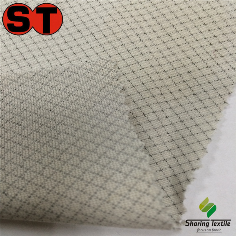 厂家直销经编菱形格导电布/防静电菱形格针织布料/提花导电针织布