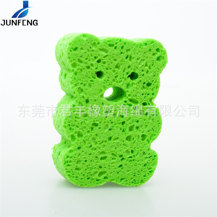 绿色洁面卸妆清洁用海绵片多色洗脸洁肤压缩木浆棉洗脸扑动物造型