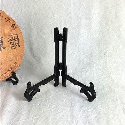 Pu&#39;er tea cakes Bracket Photo frame disc stone Decoration Bracket ceramics plate certificate Display rack black Tripod