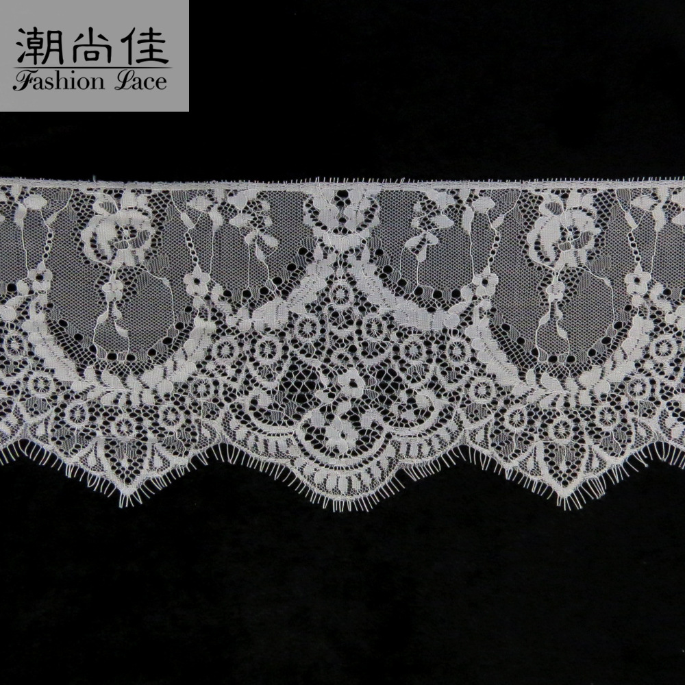 Nylon eyelash lace wholesale clothing single-sided lace 15.5cm…