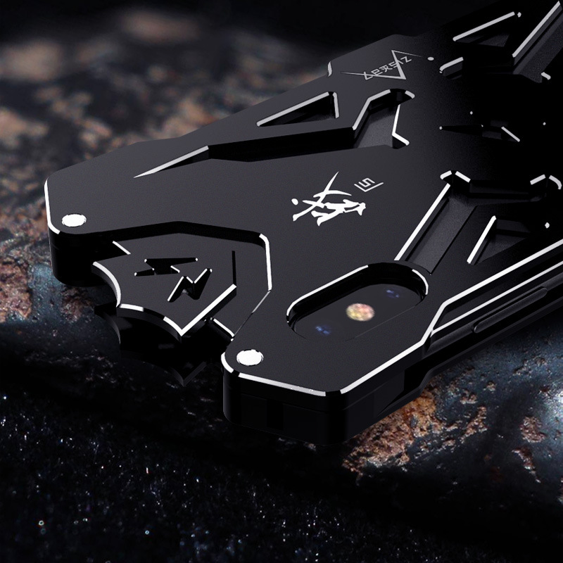 SIMON THOR Aviation Aluminum Alloy Shockproof Armor Metal Case Cover for Apple iPhone X