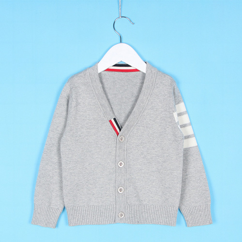 isn't children's clothing  autumn and winter Korean style striped stripes long-sleeved V-neck cardigan knitted sweater cotton sweater