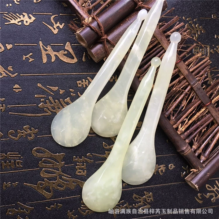 Оптовая продажа, нефритовый массажер для акупунктурных точек, скребковая доска Xiu, нефритовая скребковая доска, палочка для сухожилий лица, ручка для акупунктурных точек, массажная нефритовая ручка