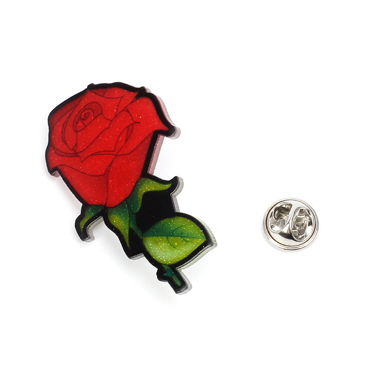 Simple Rose Flower Acrylic Brooch display picture 1