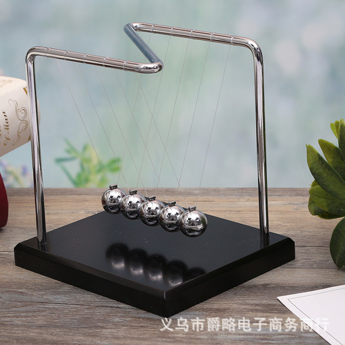 Z-shaped solid wood base metal bracket Newton pendulum ball pool high-end bumper ball desktop ornaments office gifts