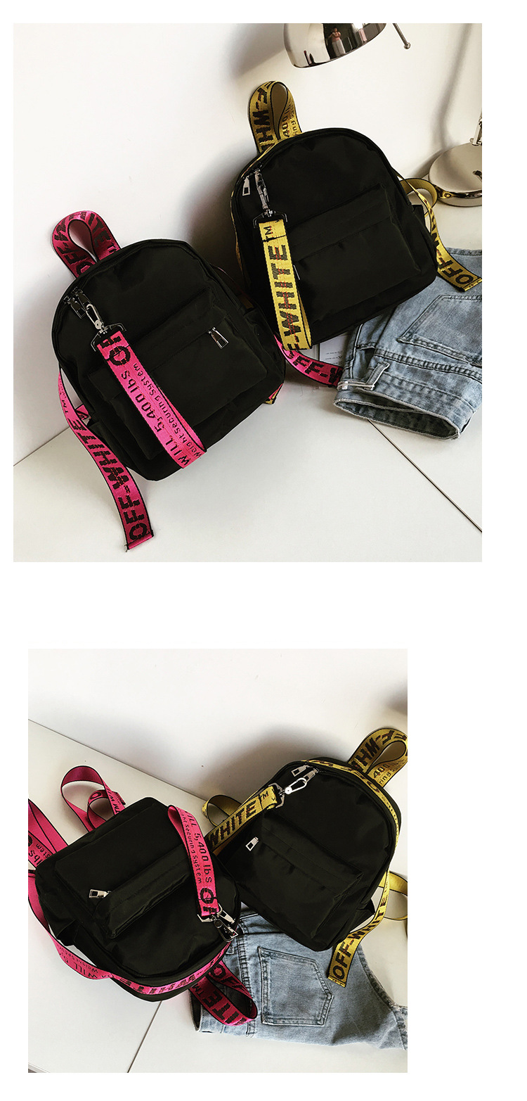 2017 Brand Off White Backpack Yellow Letter Fashion Bag Pink Hip Hop School Bag Men Women Nylon ...