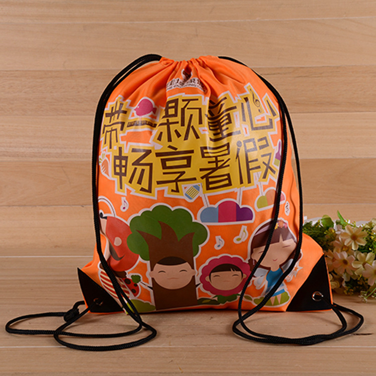 现货彩色涤纶束口袋定 做牛津布广告购物袋尼龙抽绳背包定 制logo