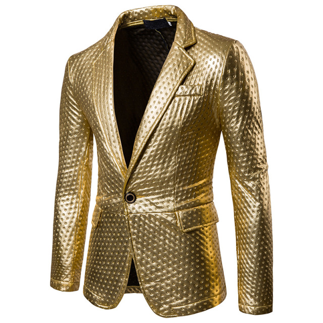 Men’s Suit Pure Color Thickened Quilt Cotton Compound Dot Embossing
