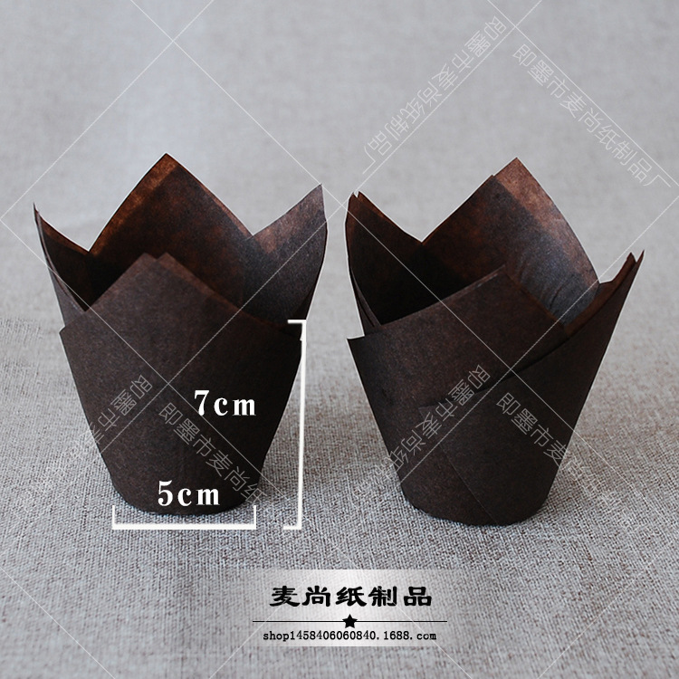 Taza de papel de pastel de tulipán de color natural de café blanco grande para hornear taza de papel de llama bandeja de papel a prueba de aceite taza de papel de pastel de muffin