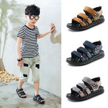 Mùa hè 2018 cho bé trai bằng da Phiên bản Hàn Quốc của giày đi biển Dép trẻ em