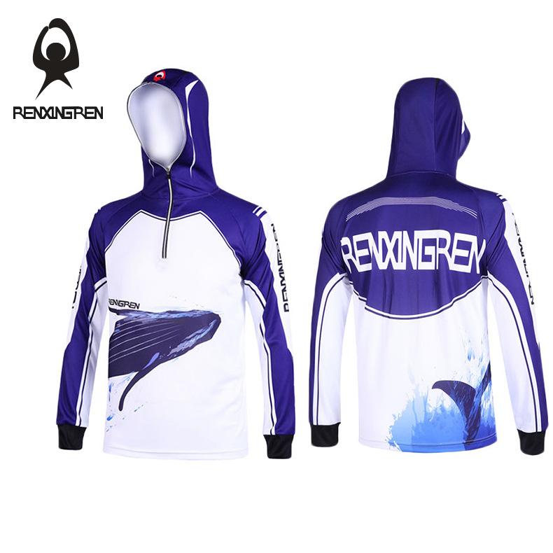 韧性人厂家直销钓鱼服防晒 夏季连帽垂钓衫 速干透气垂钓服定制