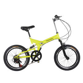 厂家批发自行车新款20寸减震山地折叠碳钢自行车 学生成人定 制款