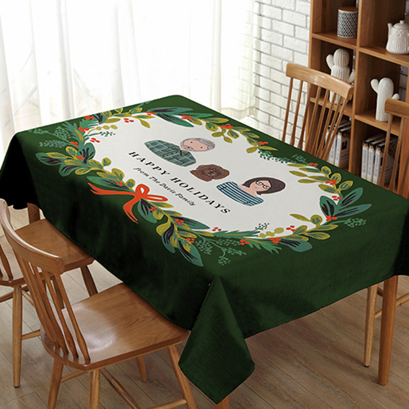 清新田园棉麻桌布艺植物小文艺情侣一家创意桌布餐桌台布定制批发|ms