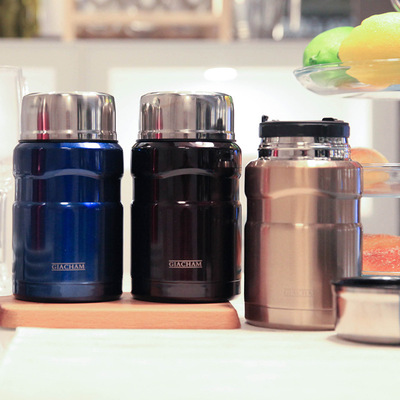 Stainless steel vacuum Portable Lunch box Europe and America Stew pot roast Stainless steel Spoon Laser inscription vacuum cup customized