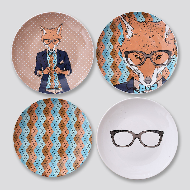 Nórdico ciervo de dibujos animados simple decoración de la pared pintura placa de cerámica decoración placa colgante de pared decoración de la pared de fondo