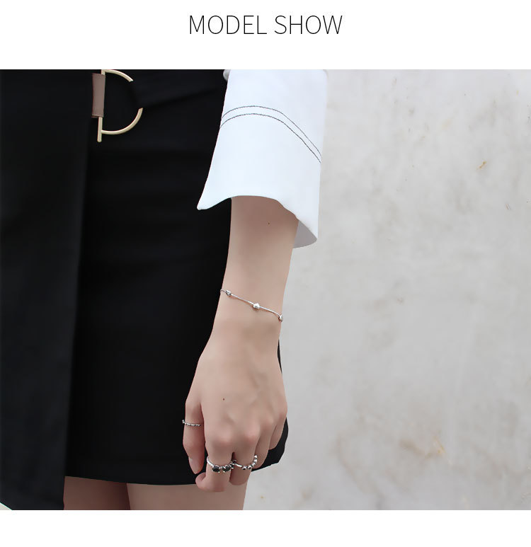 Bracelets Classification 925 sterling silver Chain Material Handmade Chain Chain Type Hsl006 Korean Version Of Sterling Silver S925 Personality Minimalist Creative Glossy Bracelet
