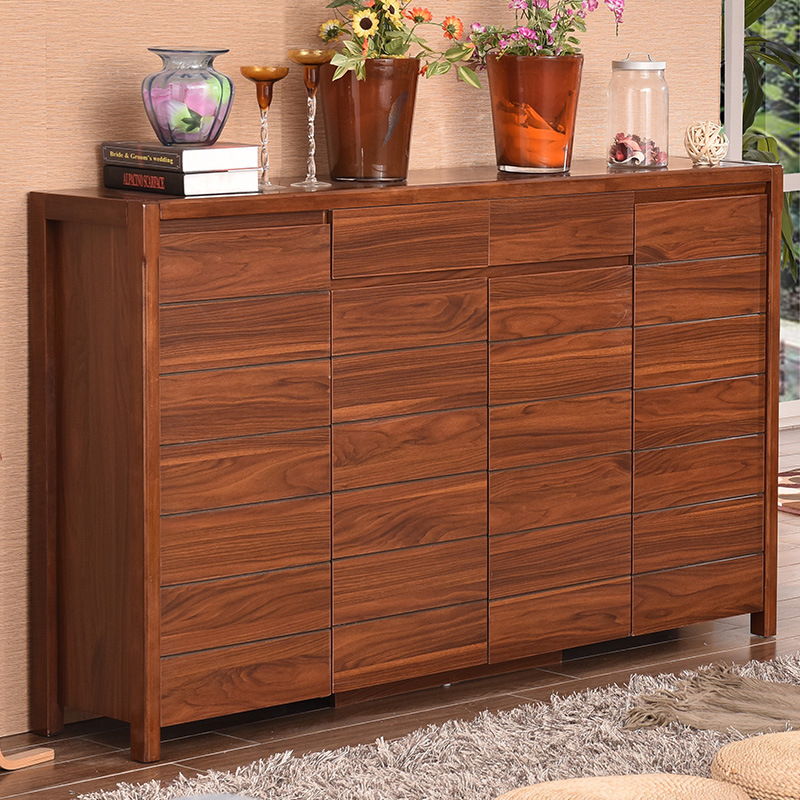 簡約現代鞋櫃實木超薄 門廳陽台玄關儲物櫃 大容量四門口烤漆鞋架