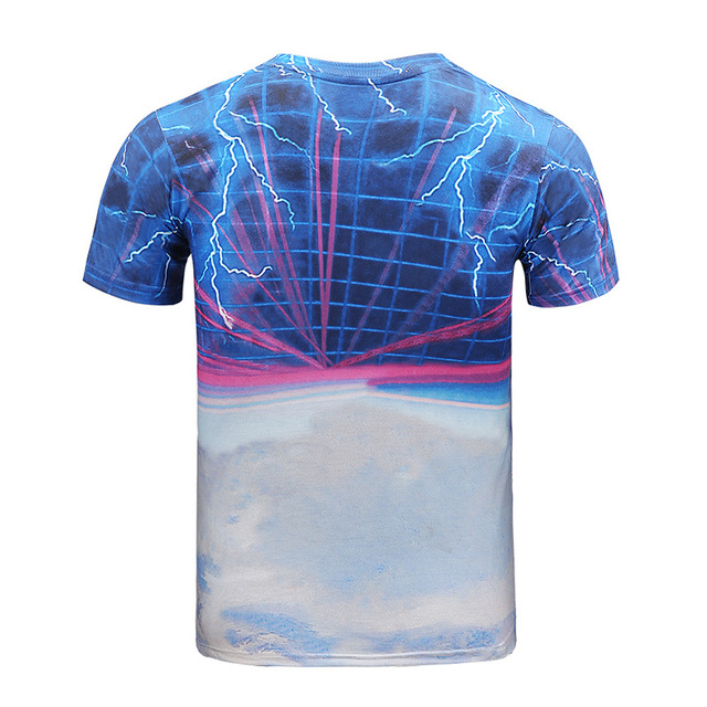 Digital Creative Lightning Cat 3D Printed T-shirt Young Fashion