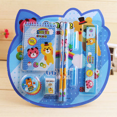 Children's Pencil Stationery Set Creative 8-piece Cartoon School Supplies Primary School Student Gift Kindergarten Gift