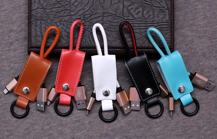 三星小米华为便携手机数据线安卓通用钥匙扣充电线批发