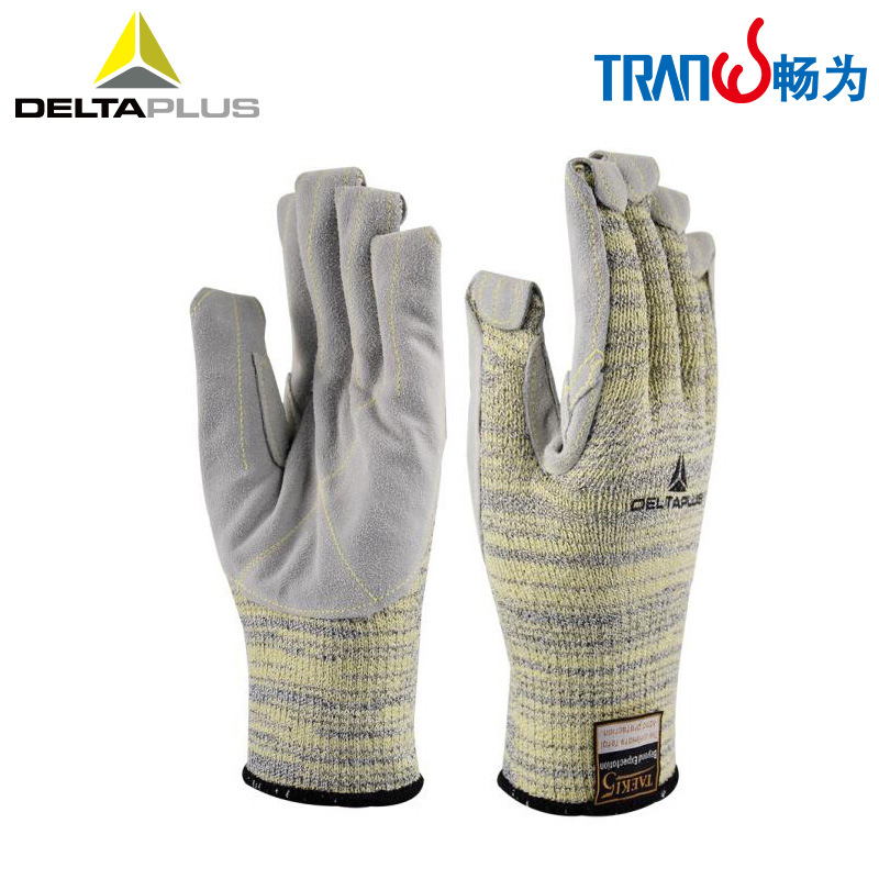代尔塔 202012 防切割手套耐磨耐高温防穿刺牛皮非一次性劳保手套