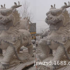 河北石麒麟造型 石头麒麟图片 济宁石质麒麟价格