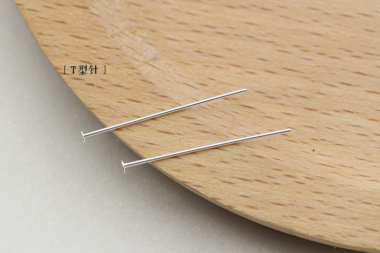 S925 plata de ley 0.6mmT aguja de 9 caracteres aguja redonda accesorios de bricolaje aguja de plata pendientes pulsera con cuentas