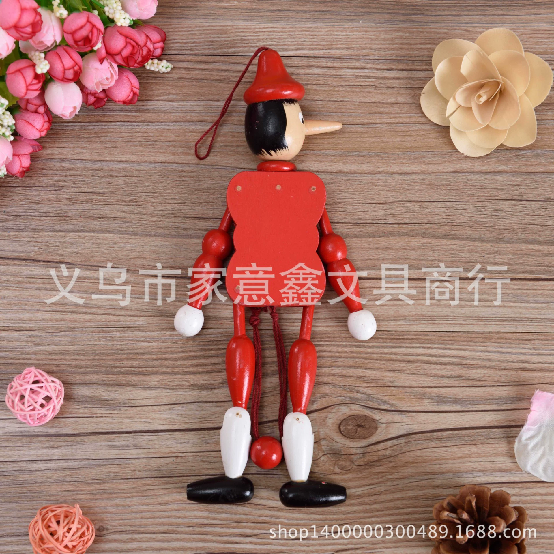 Wooden big toy, puppet with cord, soldier